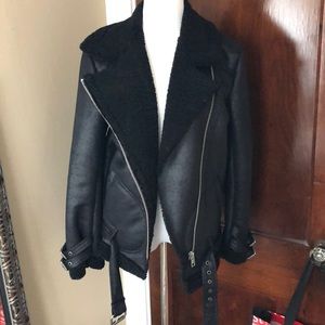 American Eagle Outfitters Jackets & Coats - AE Sherpa Black Moto Jacket M American Eagle Outfitters Jackets & Coats - AE Sherpa Black Moto Jacket M